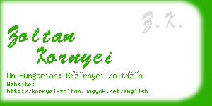 zoltan kornyei business card